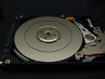 A Western Digital Scorpio 2.5 inch drive with a scored platter.