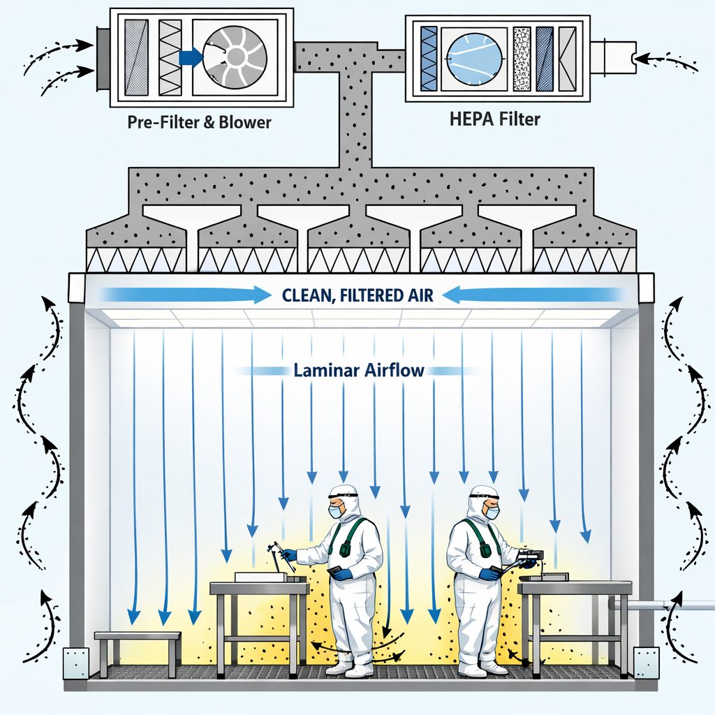Class 100 clean room and laminar flowhood